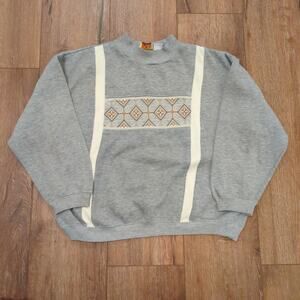 VTG American Sportif Adult Large Sweatshirt Aztec Retro Pattern Skater Native